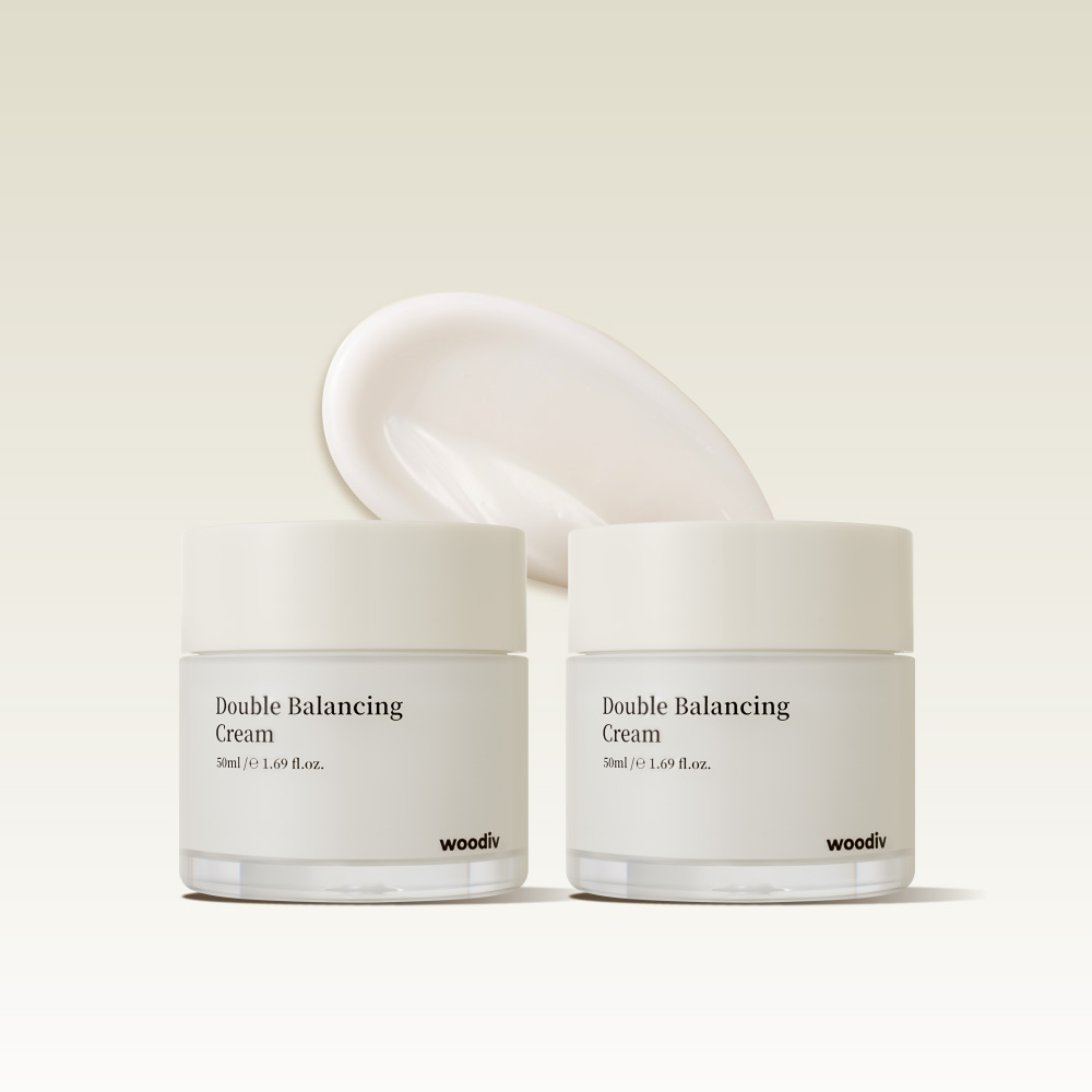 우디브 더블 밸런싱 식물성 수분 크림 / 여드름 민감성 피부장벽강화 50ml, 2개 - 메인 이미지
