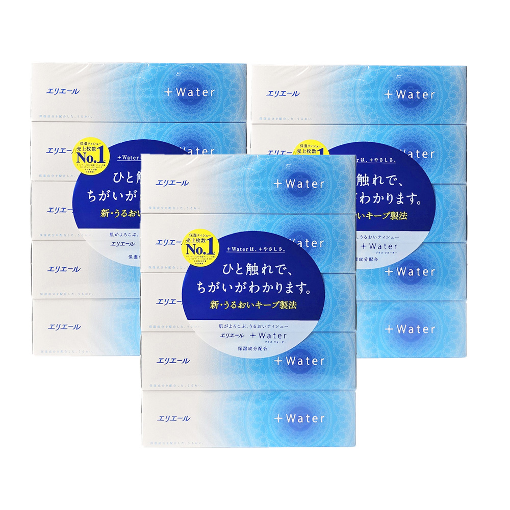 코편한 비염 휴지 에리에르 일본 플러스워터 보습 각티슈 5갑 번들 180매, 3개 - 상품 이미지