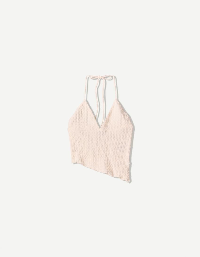 버쉬카 러스틱 언밸런스 스트랩 민소매 탑 8689/218 CREAM - 상품 이미지