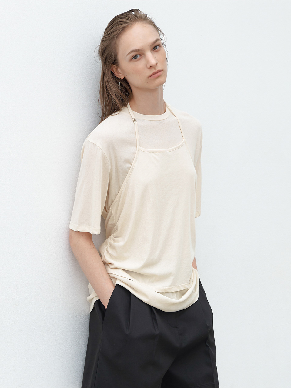 [아틀리에나인]아이반 홀터 레이어드 티(T-7055) : Atelier Nain