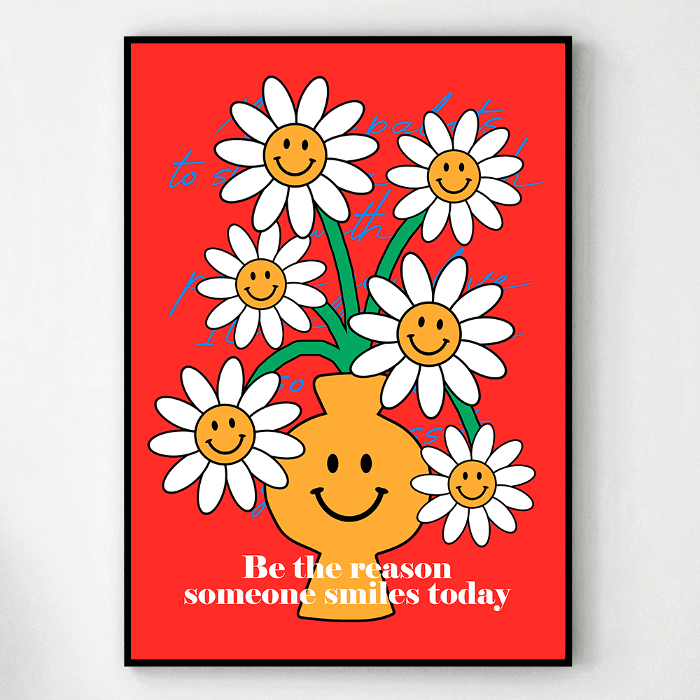 스마일 행복을 주는 인테리어 그림 액자 C A4