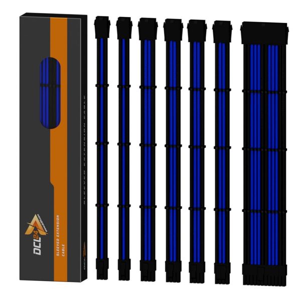 30cm 슬리브 케이블 PC 연장 키트 블랙블루 파워 서플라이... 3 x 8핀 PCIe 모든 그래픽 카드 Black - Blue/ 3x 8pin PCIe : 트레이드위스