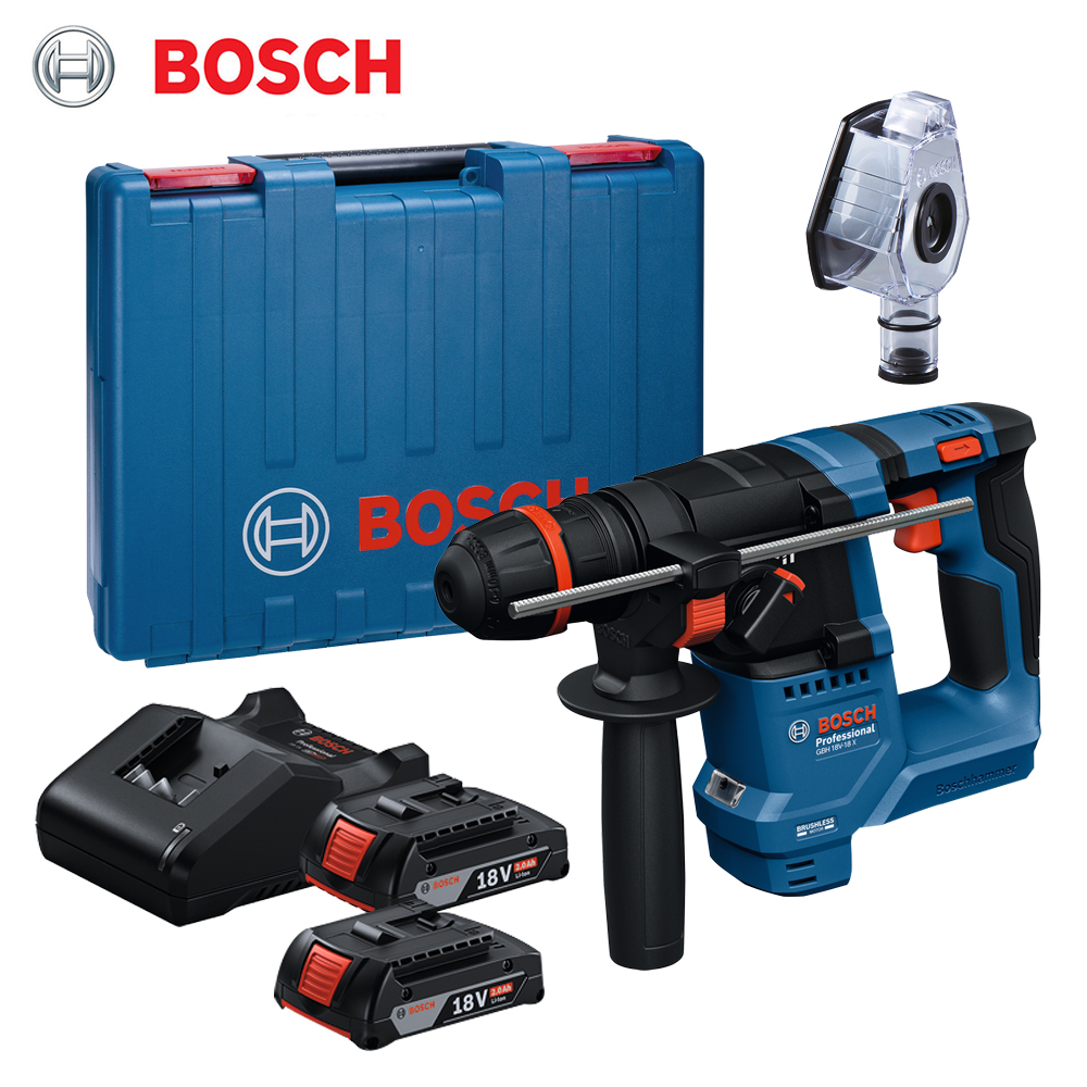보쉬 충전 로타리 해머 드릴 GBH18V-18X 세트 (2.0Ah)