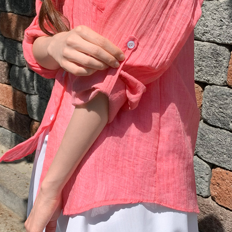 라니아 썸머 루즈핏 롤업 긴팔 셔츠 bs8200 - 상세 이미지 4