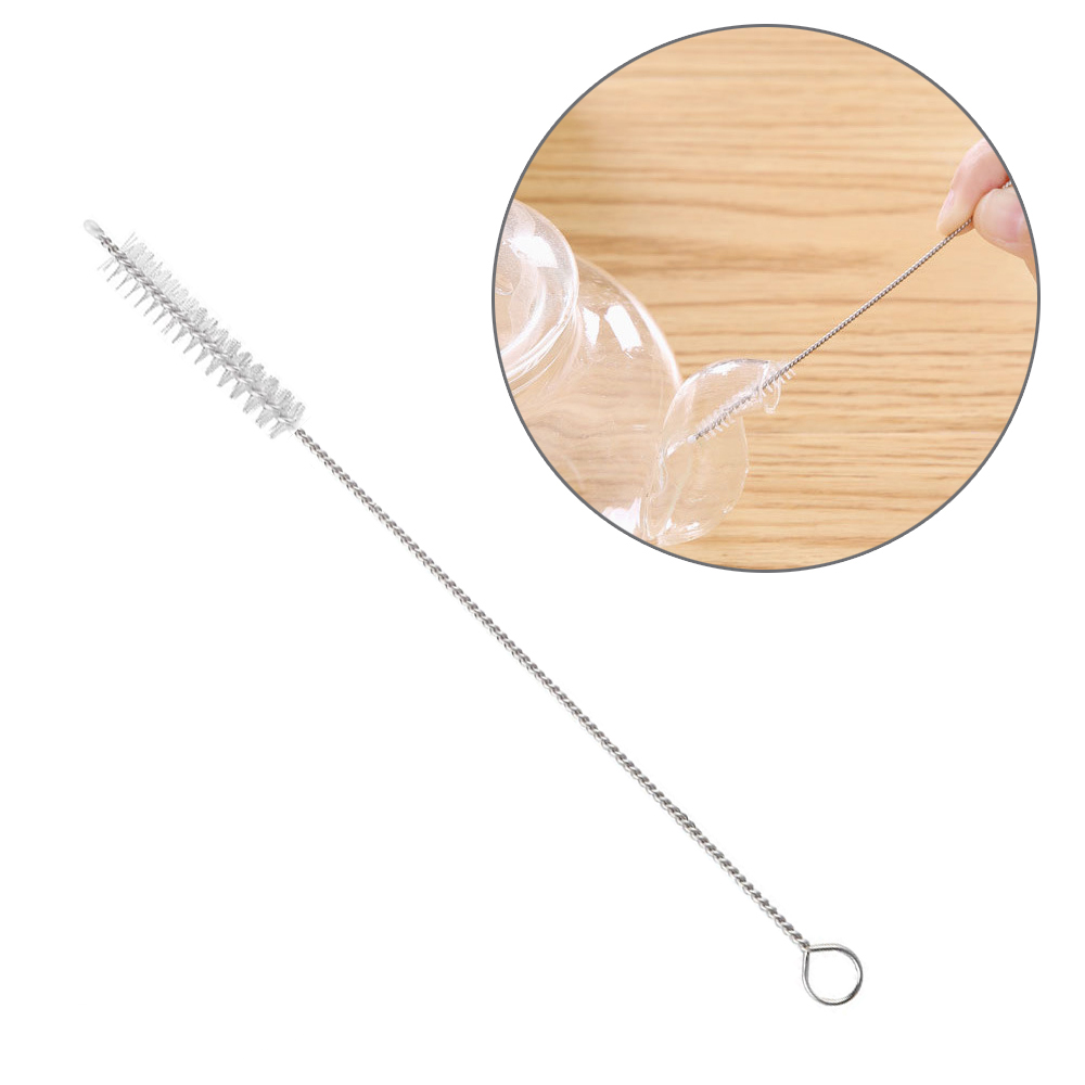 (빨대솔 B타입 1호-벌크) 17.5cm 스텐 빨대 젓병 빨때 세척 설거지 브러쉬 솔 - 상품 이미지