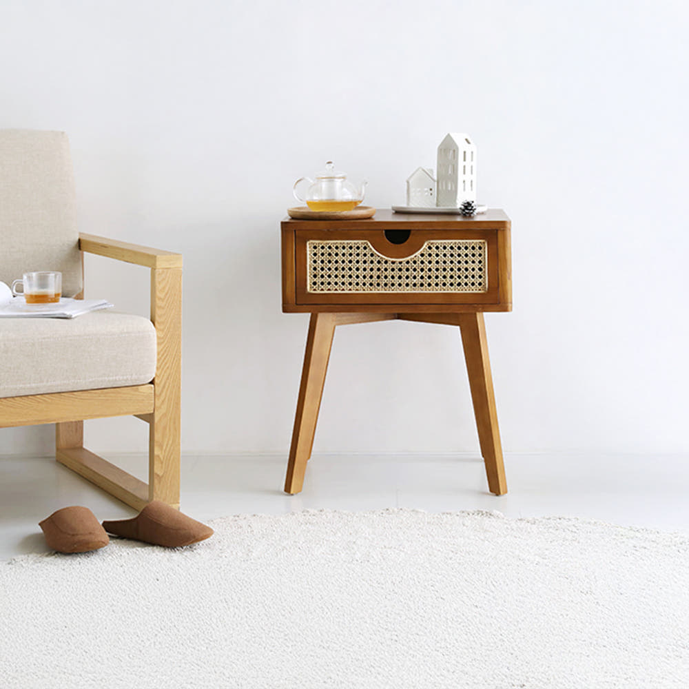 CESBON 원목수납협탁 라탄 KCN001 7486.7277