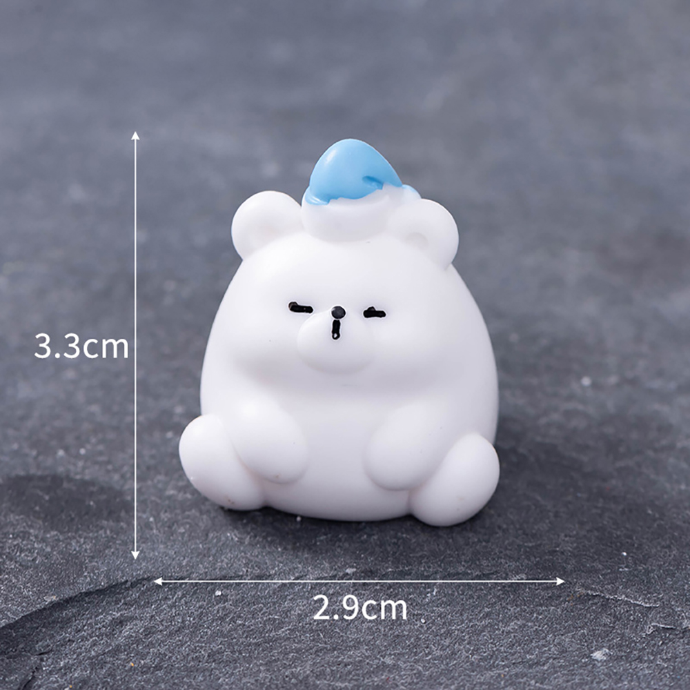 졸린 북극곰 미니어처 6종 겨울 곰돌이 베어 동물 피규어 테라리움 인테리어 장식 소품 - 상세 이미지 4