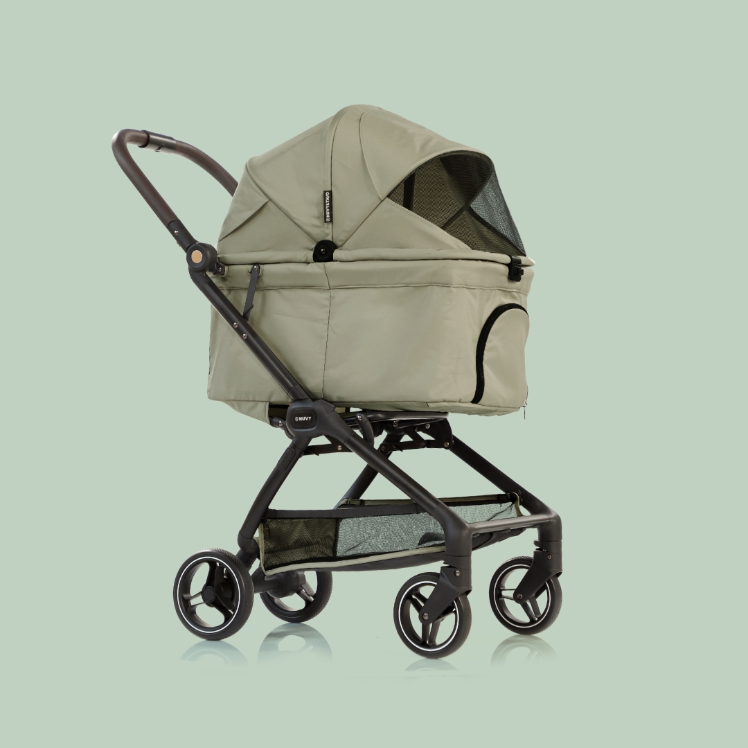 오토폴딩 강아지유모차 NUVY 누비 펫유모차 가벼운 개모차 애견 노견산책 헤이즐그린, FREE(One size)