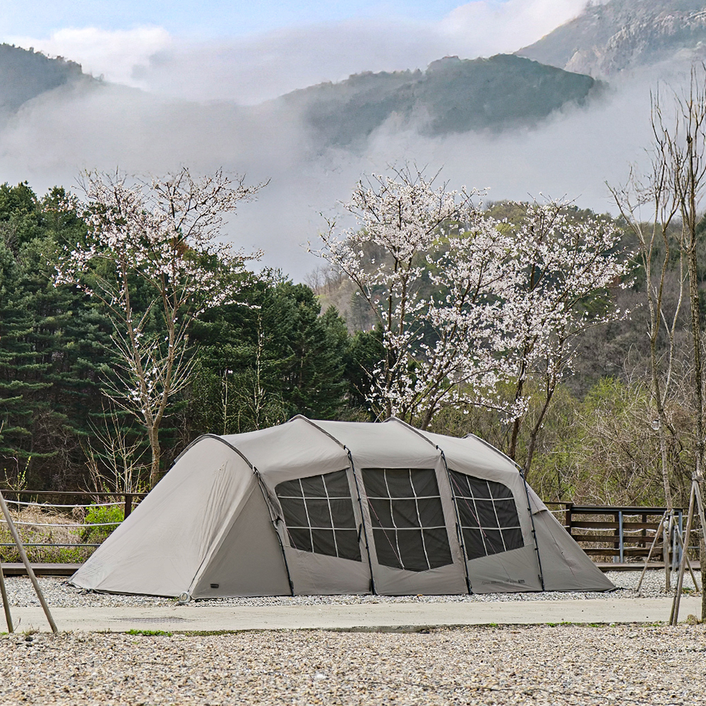 그란디오 하우스 텐트 4인용 리빙쉘 터널형 거실형 캠핑텐트 나일론 7.2M