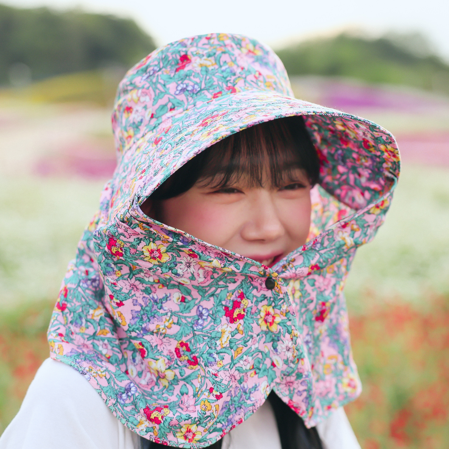 국내생산 꽃무늬 농사모자 여름 과수원모자 여성 썬캡 자외선차