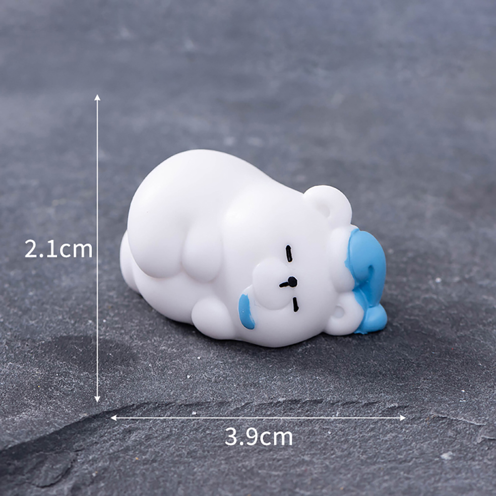 졸린 북극곰 미니어처 6종 겨울 곰돌이 베어 동물 피규어 테라리움 인테리어 장식 소품 - 상세 이미지 5