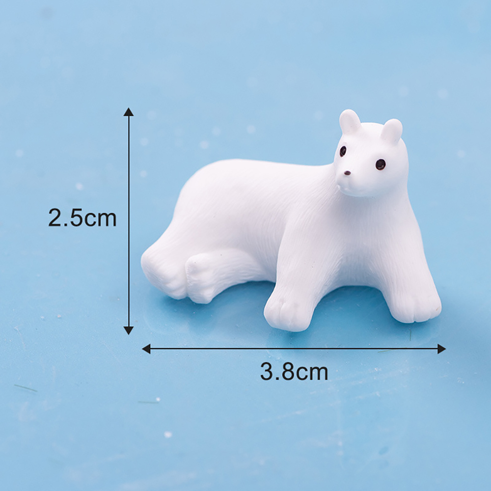 얼음 북극곰 미니어처 5종 겨울 곰돌이 동물 피규어 테라리움 인테리어 장식 소품 - 상세 이미지 5