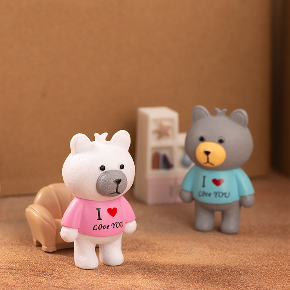 알러뷰 곰인형 미니어처 테디베어 곰돌이 4종 피규어 인테리어 장식 소품 - 상세 이미지 2