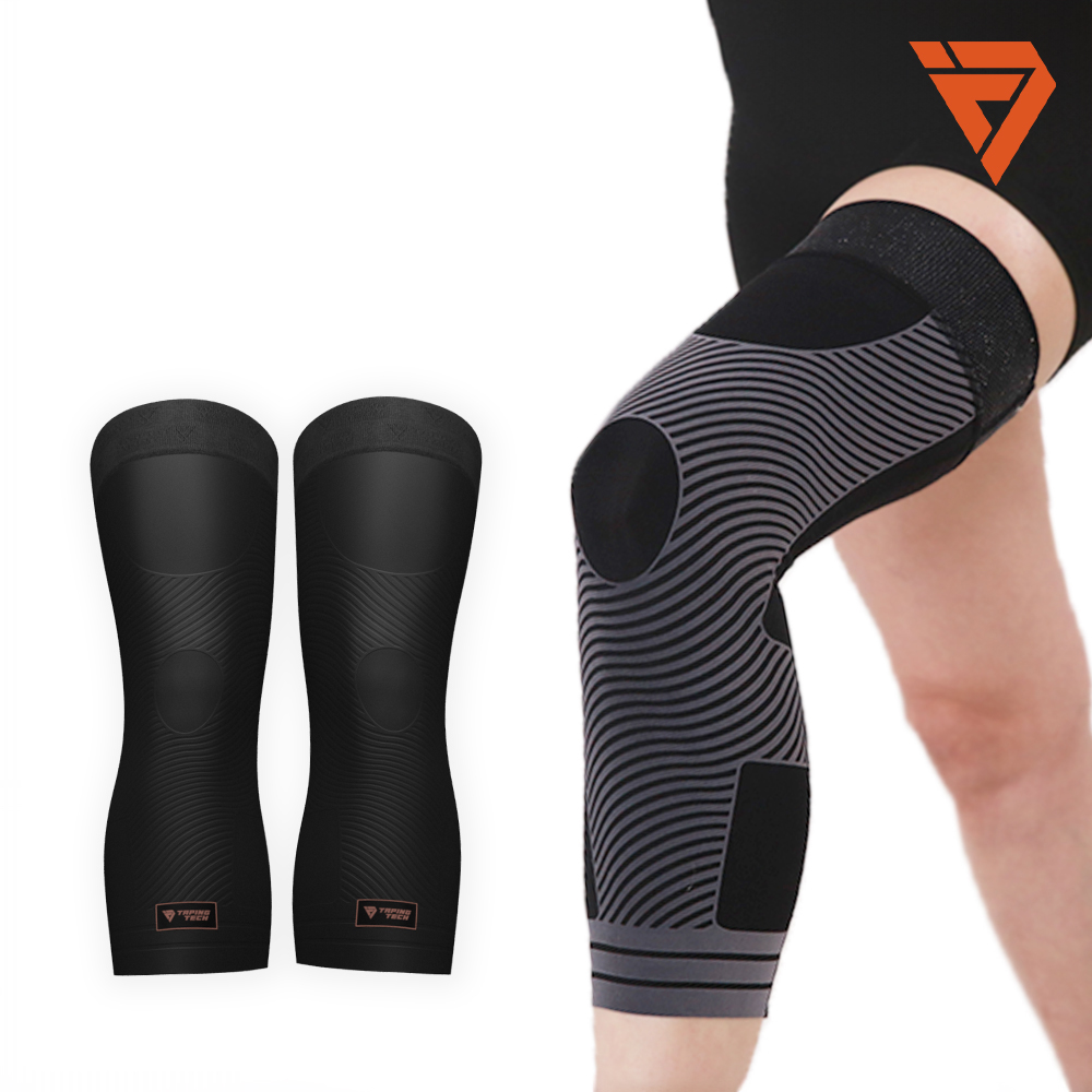 뉴테이핑테크 무릎보호대 2개입 1세트 스웨이드 니슬리브 골프 등산 러닝 댄스