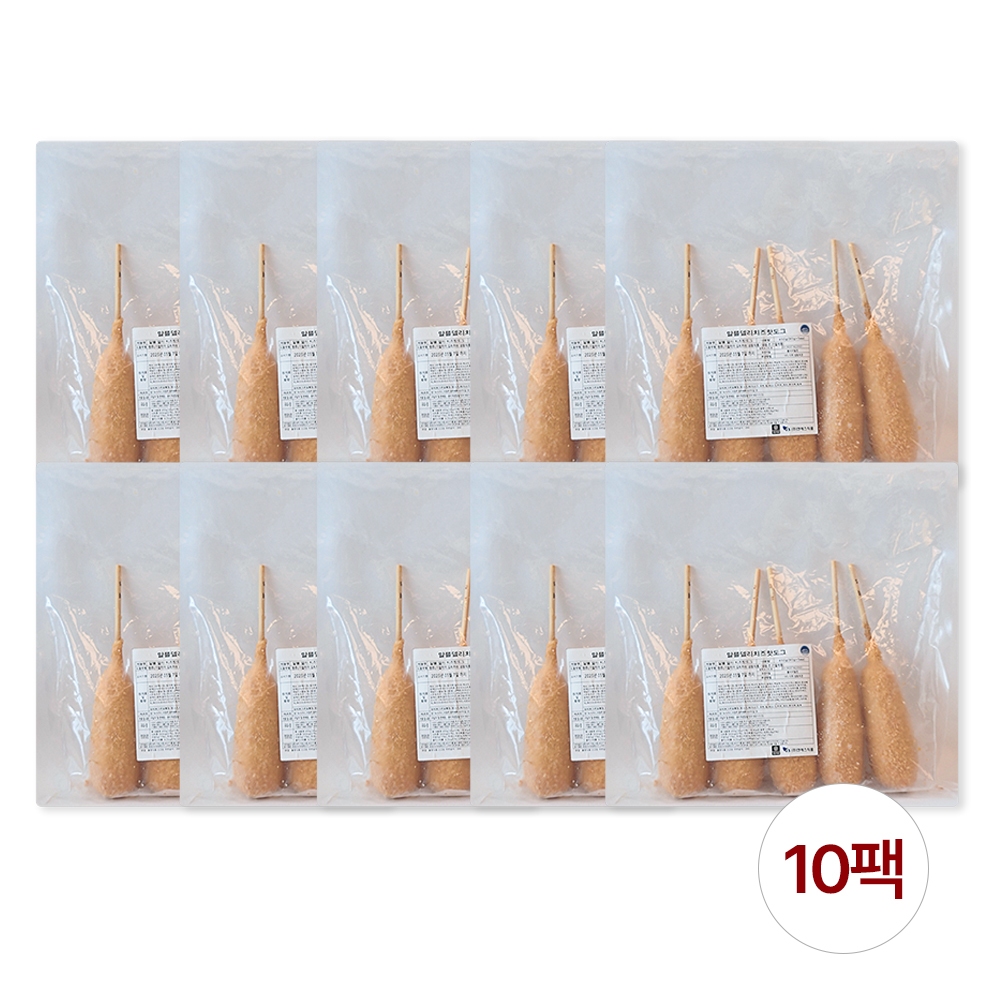 델리 치즈핫도그 PC방핫도그 업소용대용량 푸드트럭 학원행사 1박스 모짜렐라치즈, 450g, 10개 - 상품 이미지