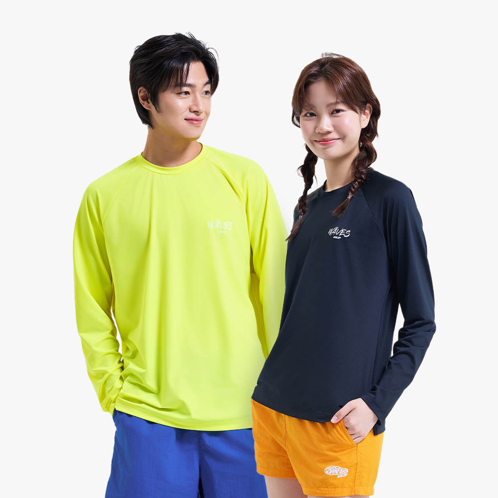 ★슈퍼혜택[브랜드위크] 밸롭 남성 래쉬가드 스파클 롱슬리브+패커블 트래블 앤 스윔쇼츠 크레용 긴팔 커플 빅사이즈 여름 수영복