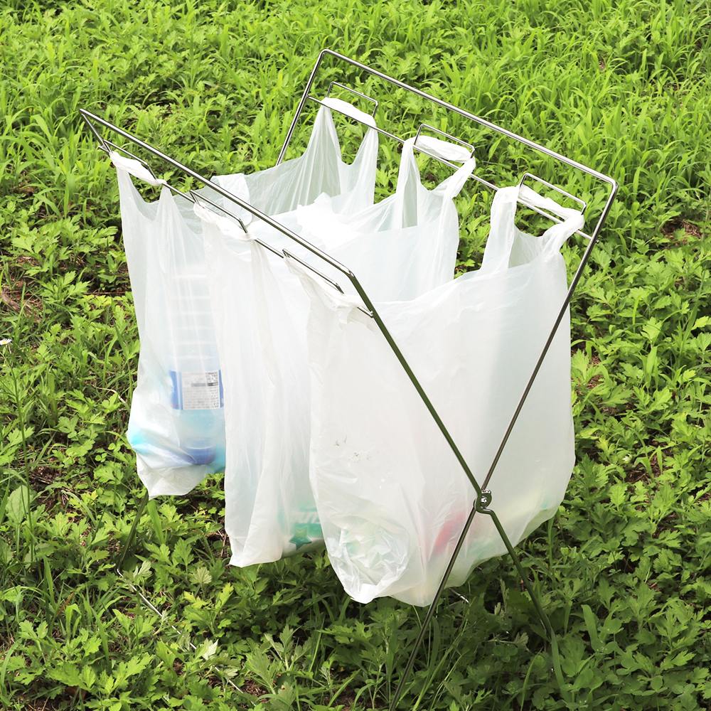 국산 스테인레스 접이식 분리수거대 재활용 분리수거함 쓰레기통 캠핑 분리수거