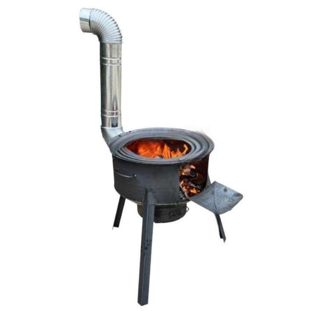 불멍 화로대 시골 옛날 캠핑 드럼통 가마솥 화로 농막 화덕 숯불 바베큐 일체형 2.7T 48cm+3링+7종 세트 - 상세 이미지 2