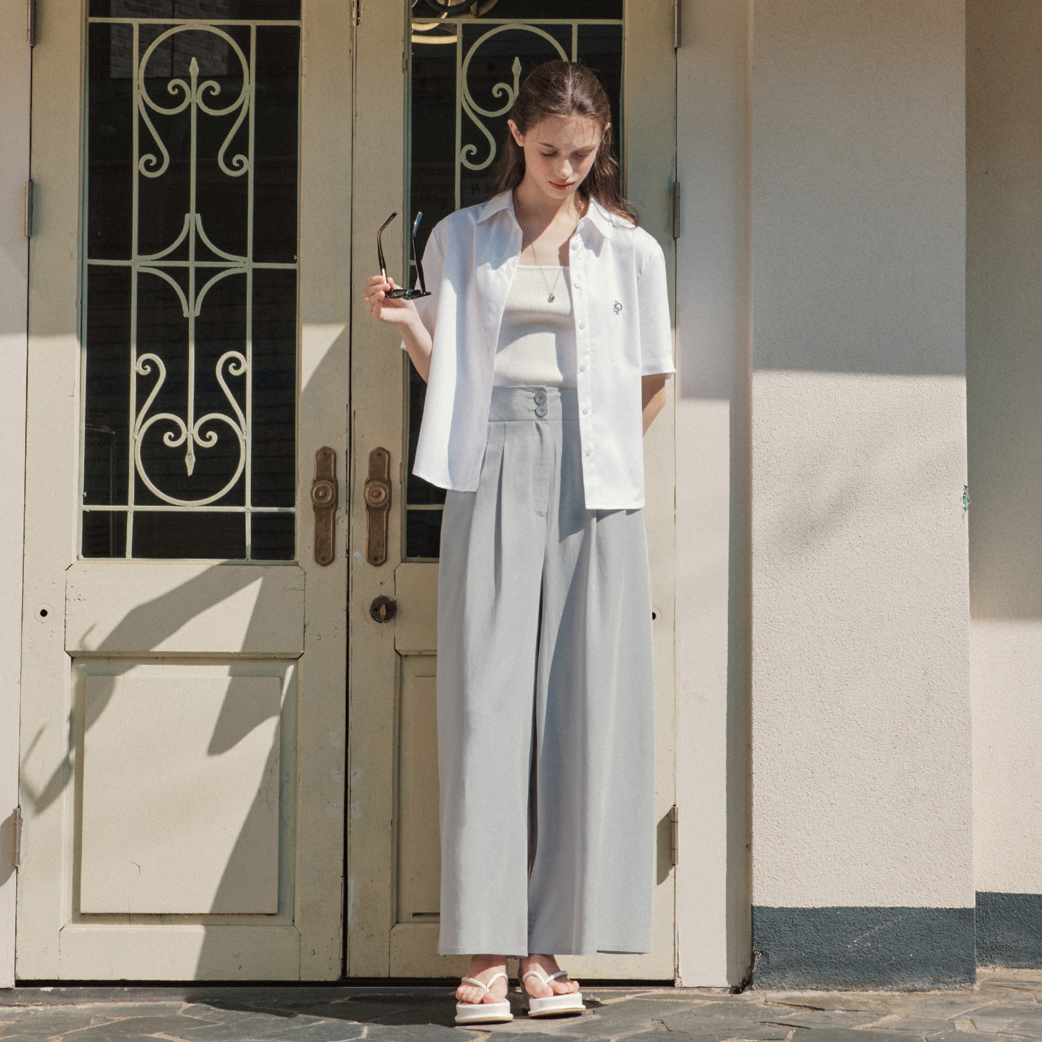 [제로스트릿] 린넨 와이드 팬츠 LINEN WIDE PANTS / GRAY - 상세 이미지 2