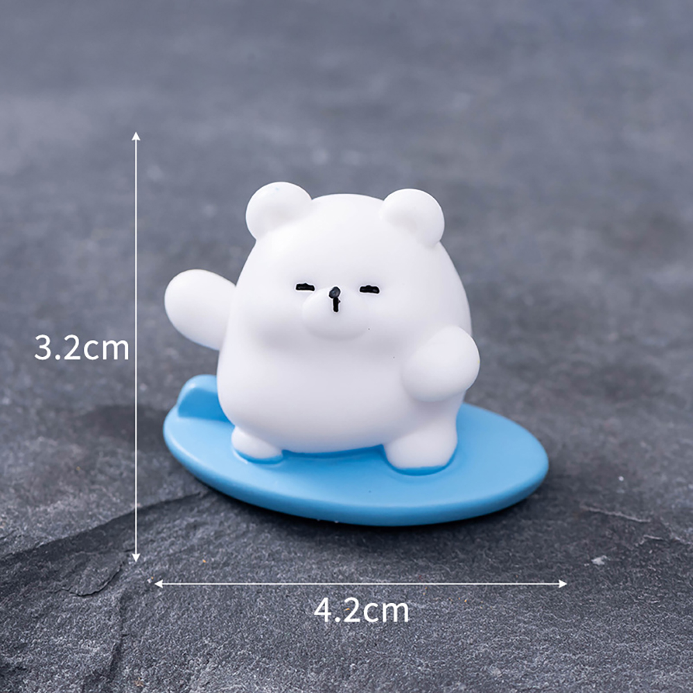 졸린 북극곰 미니어처 6종 겨울 곰돌이 베어 동물 피규어 테라리움 인테리어 장식 소품 - 상세 이미지 3