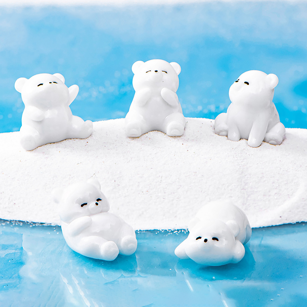 아기 북극곰 미니어처 5종 곰돌이 동물 테라리움 크리스마스 인테리어 장식 소품 - 메인 이미지