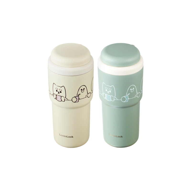 락앤락 짤툰 짐승친구들 마카롱 텀블러 480ml 무료인쇄 각인컵 - 상품 이미지