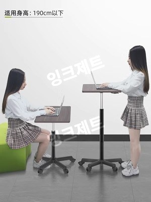 스탠딩 책상 서서일하는 작업대 키높이 키보드 사이드  제트 일반새검정+나일론발 - 상세 이미지 3