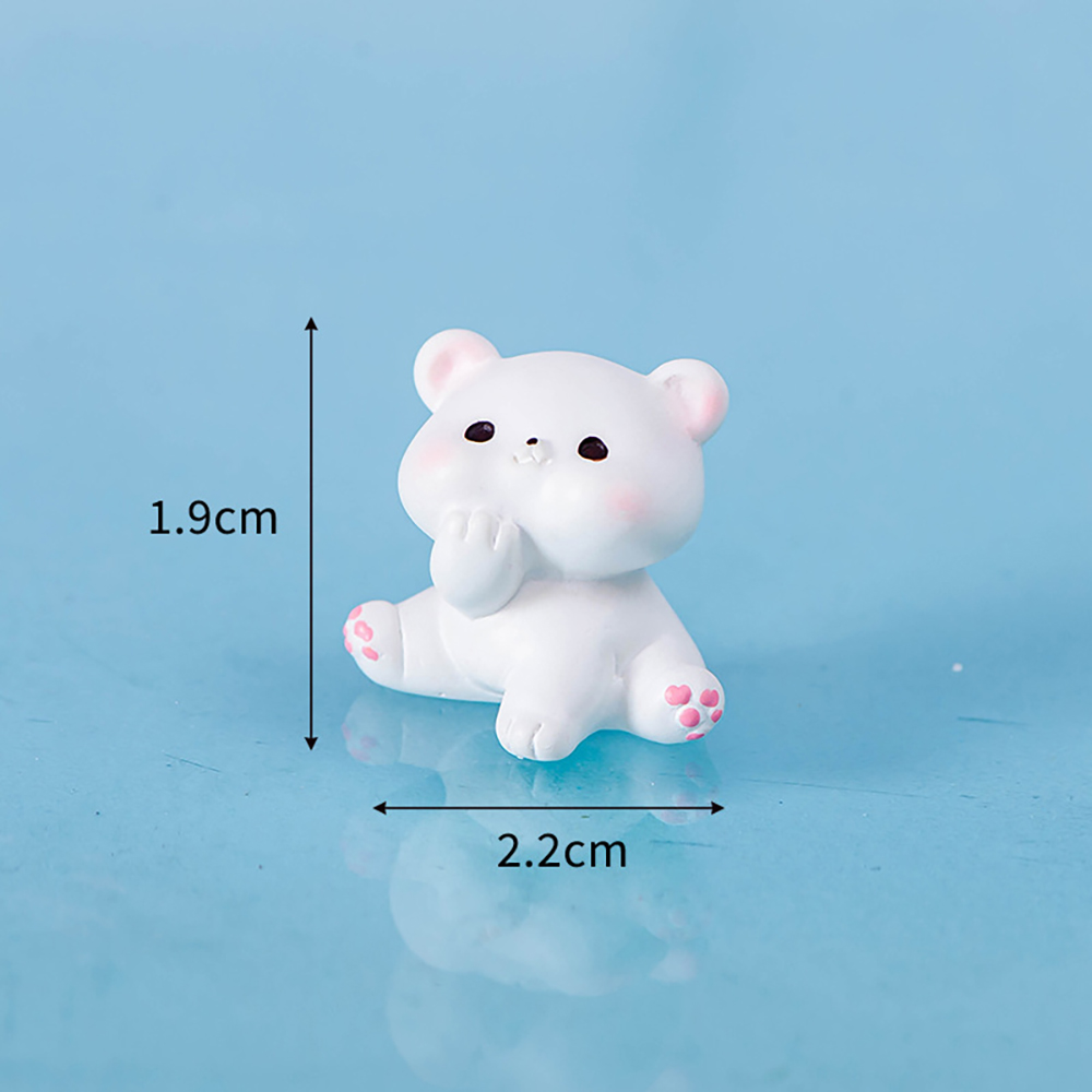 겨울 아기곰 미니어처 4종 북극 곰돌이 동물 테라리움 크리스마스 인테리어 장식 소품 - 상세 이미지 3