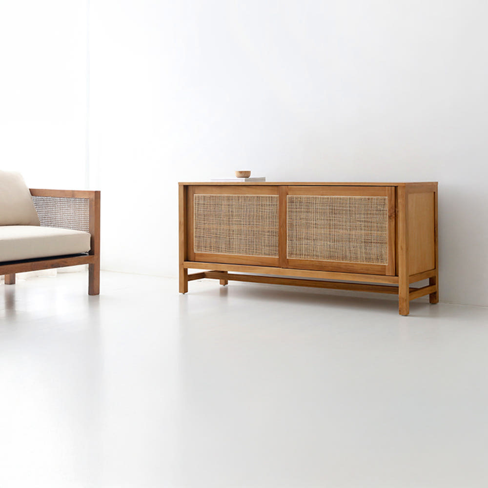 CESBON 슬라이딩 콘솔수납장 라탄 KCN005 450x1050x700mm, 1단, 8225.8338