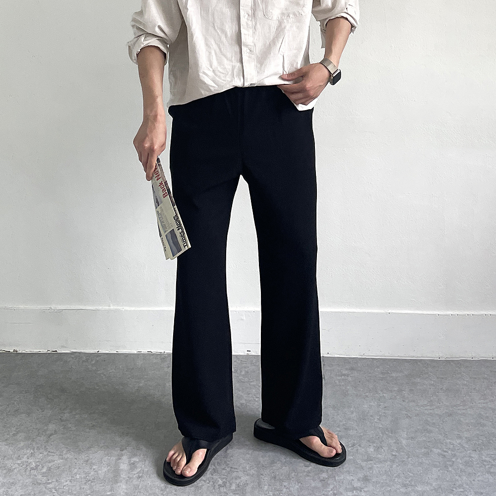 남자 여름바지 구김없는 커플 아이스 엠보 와이드 팬츠