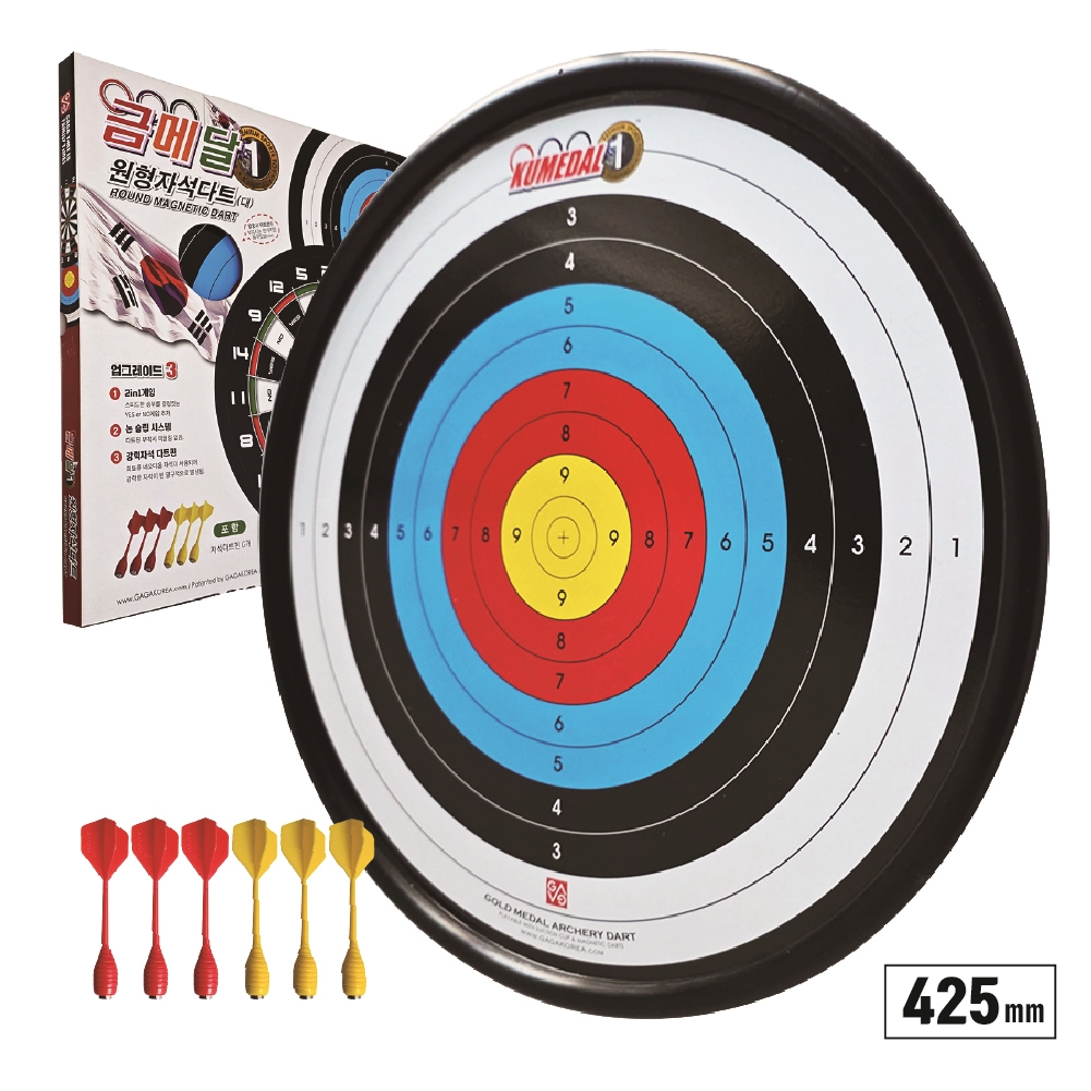 가가월드 금메달 원형자석 다트(양궁/대) - 어린이 운동 놀이 완구, 안전인증 장난감 교구