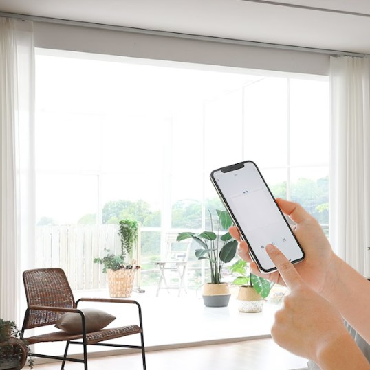 헤이홈 스마트 전동커튼 SET(레일, 모터 포함) 원격제어 양쪽열림 0cm~150cm