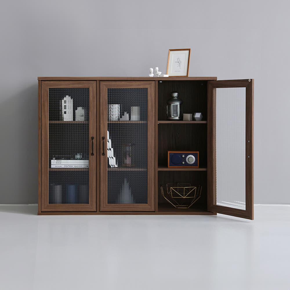 미란스 가로 3문 수납장 NFM92120G 미들브라운 700x300x1200mm, 3단, 미들브라운 7254.7304 - 상세 이미지 3