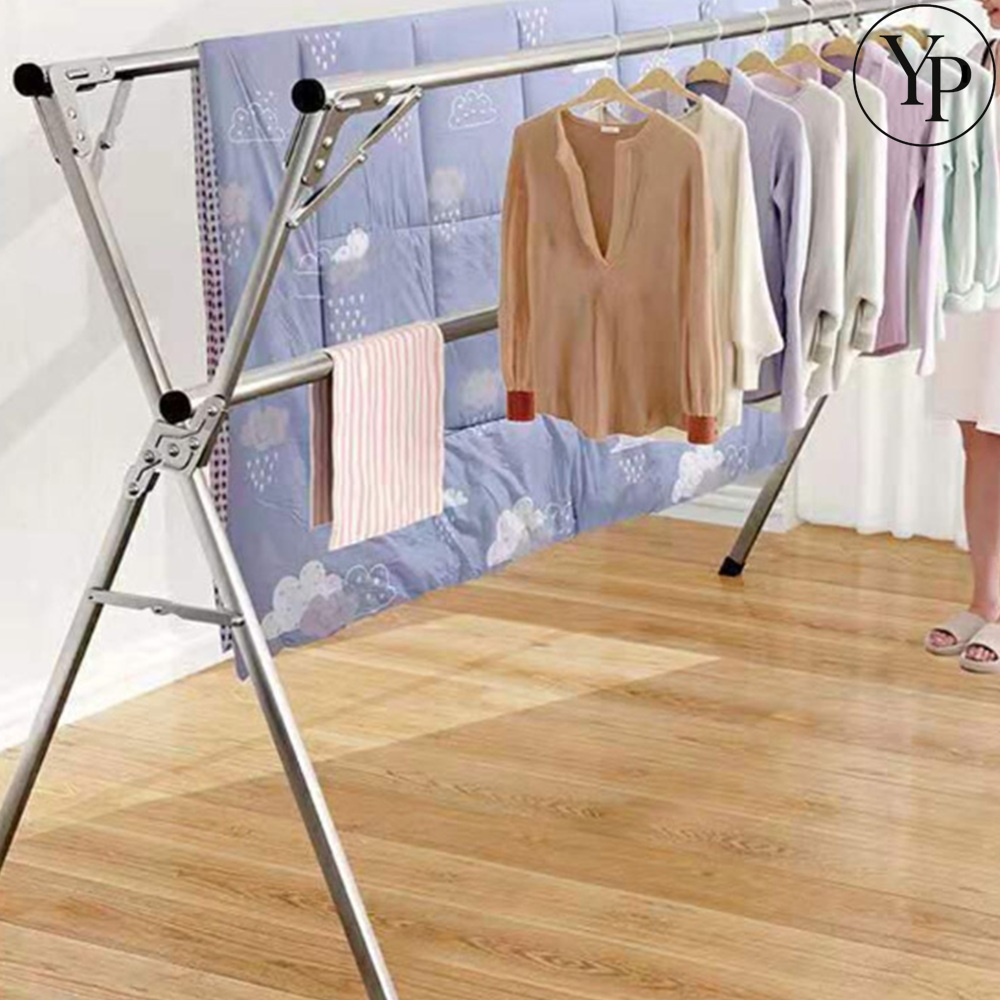 대형 이불빨래 건조대 스텐 빨래걸이 옷 세탁 확장형 튼튼한 길이조절 X형 양날개 수건 걸이