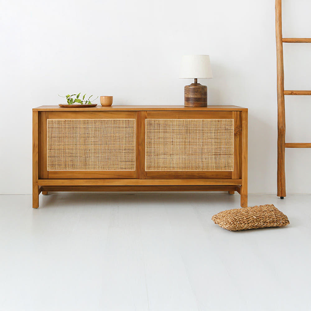 CESBON 슬라이딩 콘솔수납장 라탄 KCN005 450x1050x700mm, 1단, 8225.8338