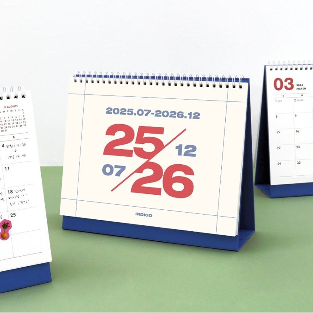 2026 년 탁상 달력 25년 7월부터 26년 책상 달력 18개월 데스크 캘린더 - 메인 이미지