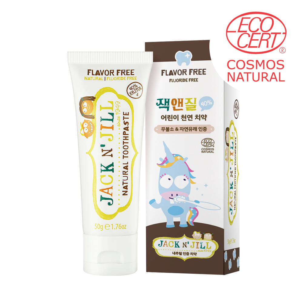 [치과약국] 잭앤질 40%자일리톨 아기 유기농 과일맛치약 에코서트 승인 무향, 50g, 1개 - 상품 이미지