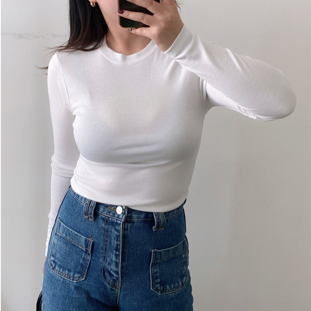 흰티 흰티셔츠 기본이너티 쫄티 - 상품 이미지