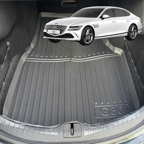 제네시스 G80 카본 풀커버 3D 방수 오염방지 논슬립 차박 차량용 트렁크매트(호환)