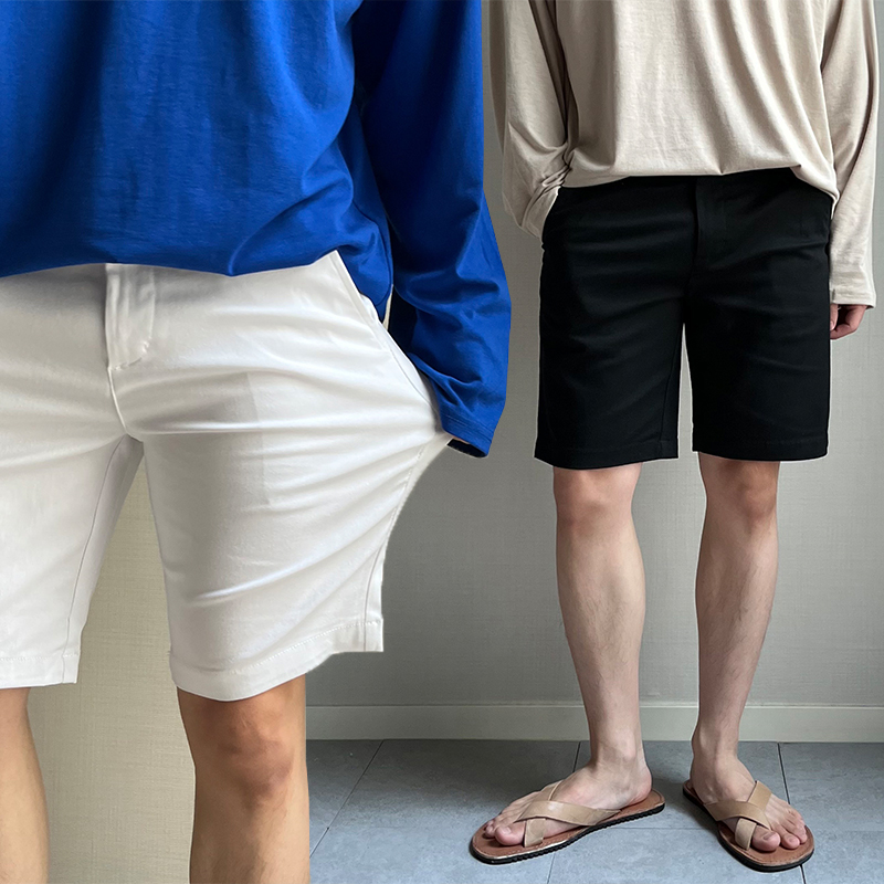 1+1 남자반바지 빅사이즈반바지 흰색반바지 - 상품 이미지