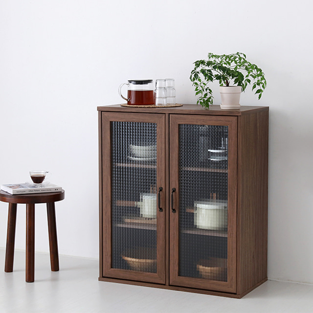미란스 가로 2문 수납장 NFM9280G 800x400x920mm, 3단, 미들브라운 9700.3708 - 상세 이미지 5
