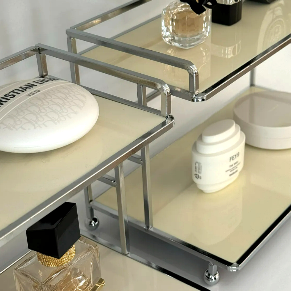 2단 모듈 화장품 트레이 정리함 버터 미니선반 향수 진열대 - 상세 이미지 2
