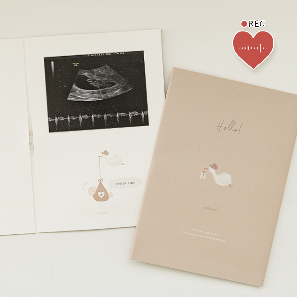 임밍아웃 녹음 카드 심장소리 임신 서프라이즈 이벤트 선물 버드