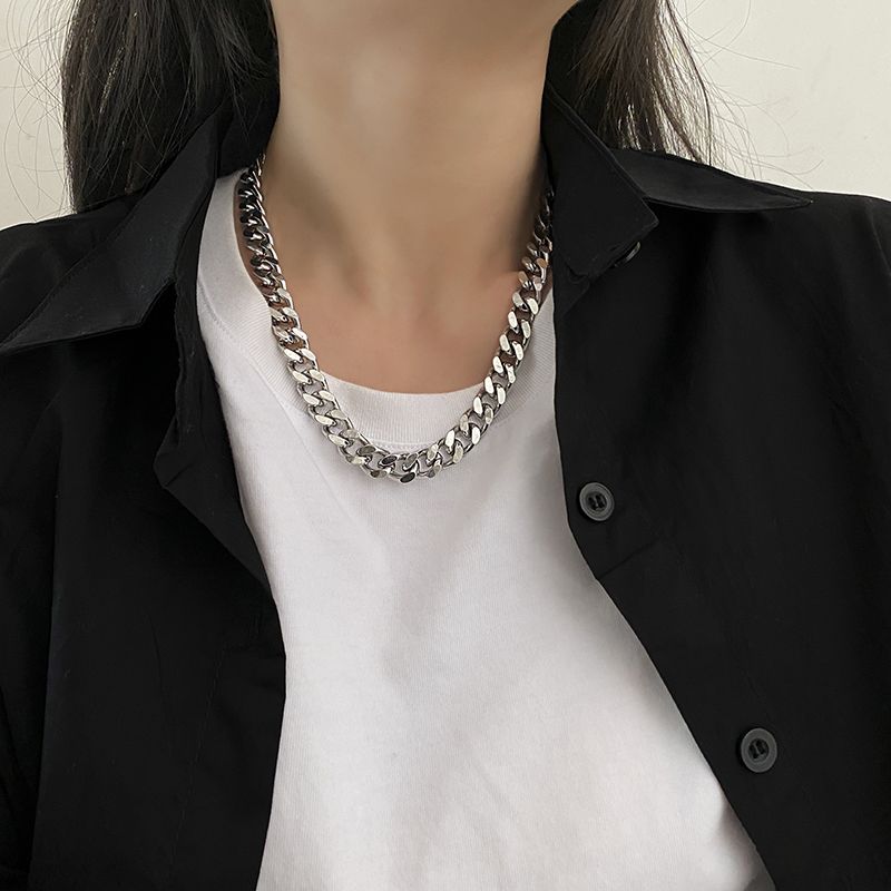 579 체인 목걸이 5mm 7mm 9mm 힙합 체인 쿠바 링크 실버 남녀공용 패션 선물 - 상세 이미지 4