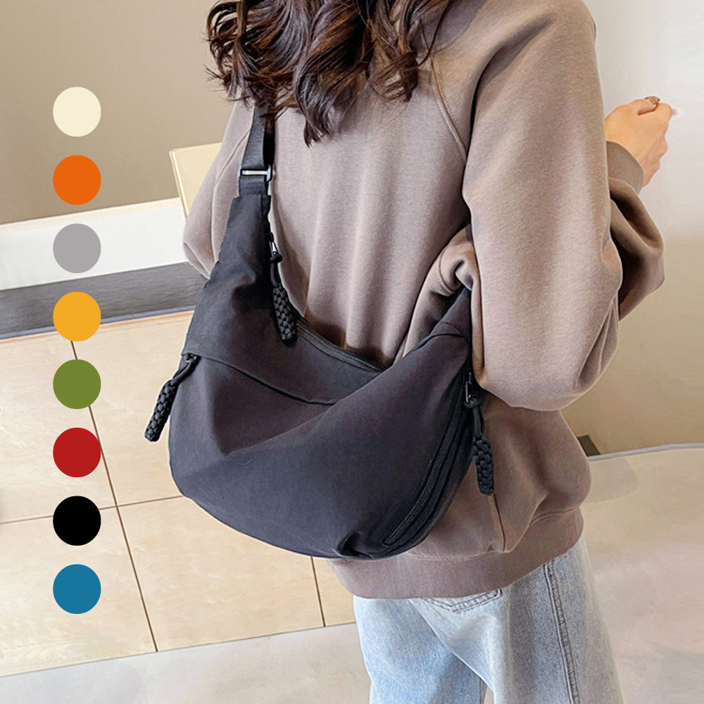 여성 나일론 여행용 크로스백 반달 크로와상백 해외 여행 슬링백 가방