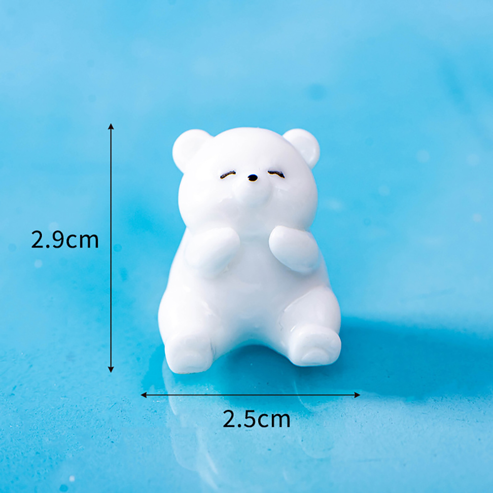 아기 북극곰 미니어처 5종 곰돌이 동물 테라리움 크리스마스 인테리어 장식 소품 - 상세 이미지 3
