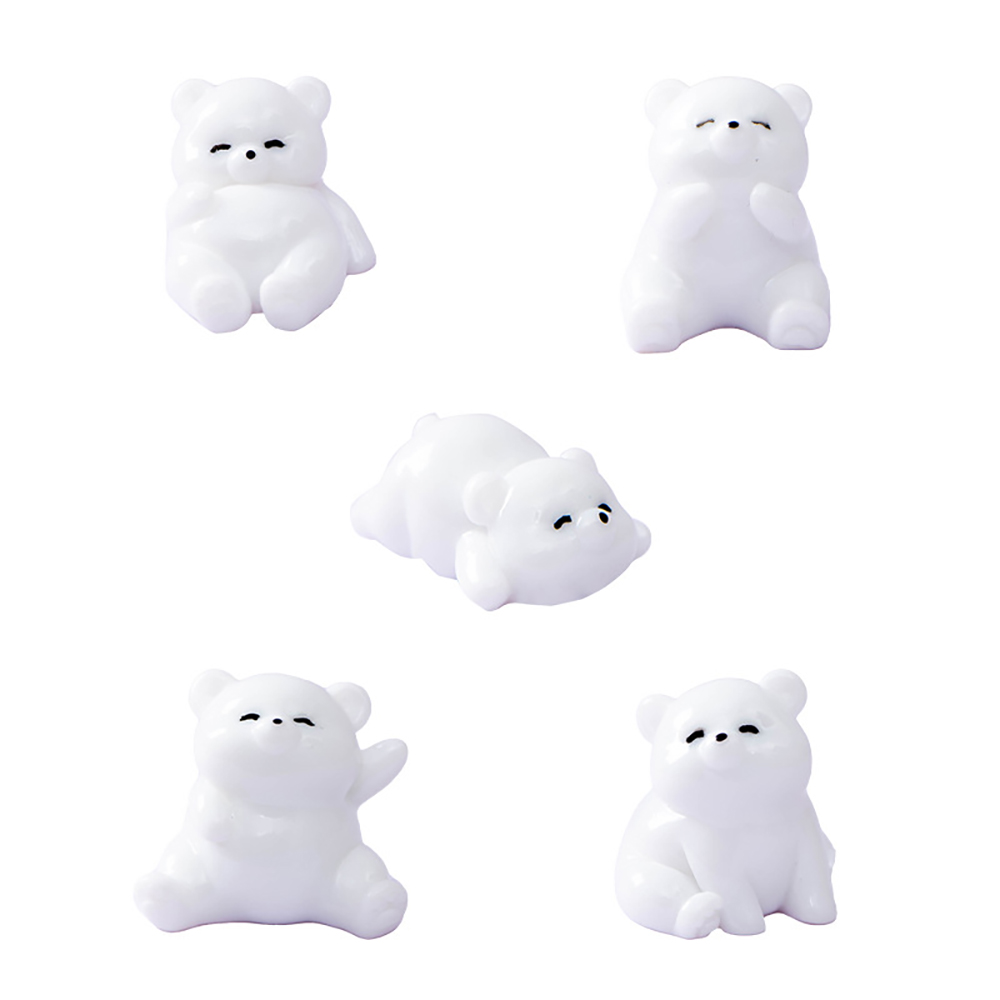 아기 북극곰 미니어처 5종 곰돌이 동물 테라리움 크리스마스 인테리어 장식 소품 - 상세 이미지 2