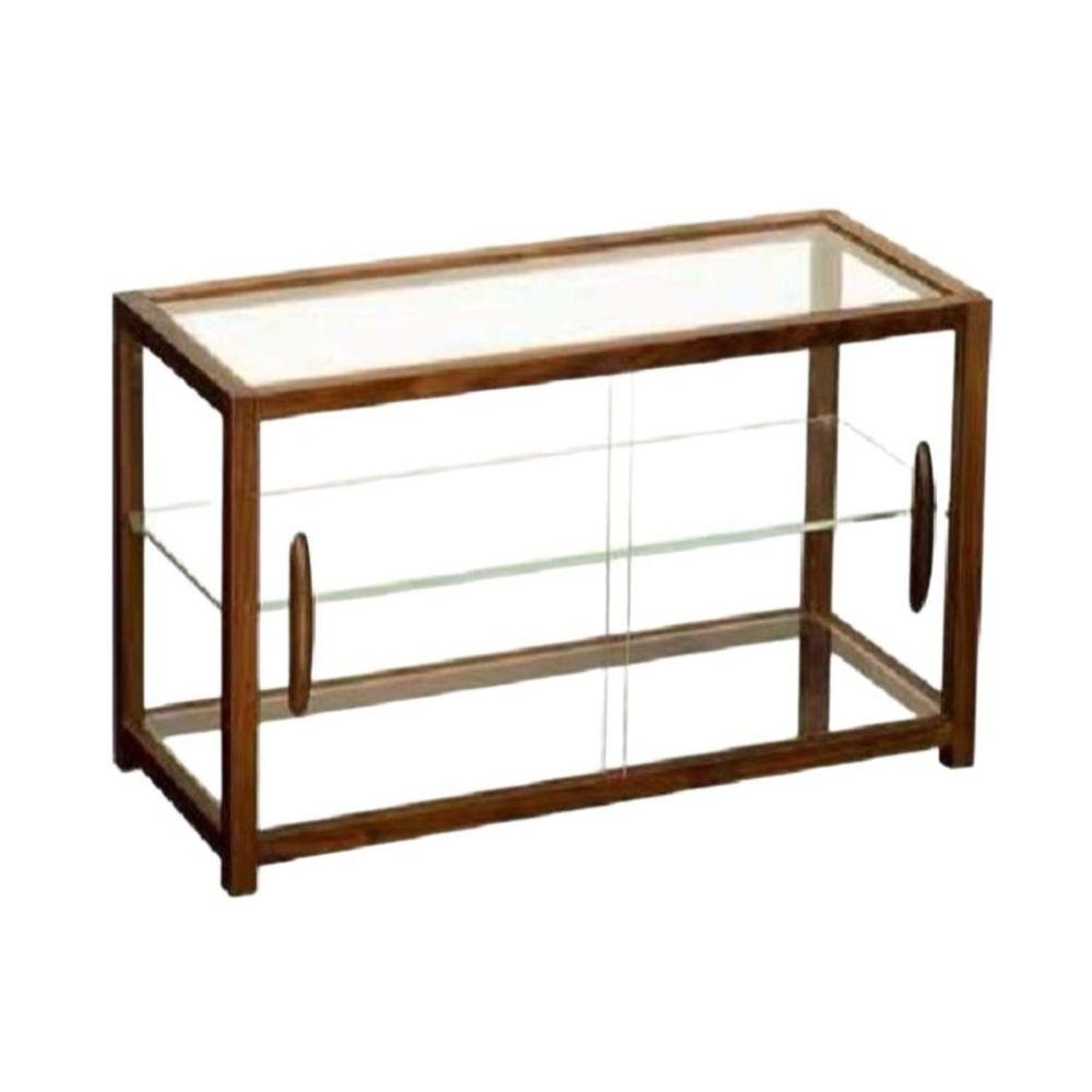 유리 쇼케이스 우드 디저트 진열장 카페 쿠키 미니 90x40x45cm 브라운 2단 캐비닛 - 상품 이미지