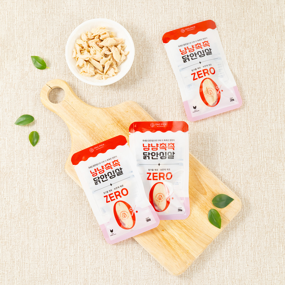 원픽펫 냠냠촉촉 닭안심살 제로 국내산 닭가슴살 아기고양이 새끼 고양이육포 닭고기, 30g, 60개 이미지 2