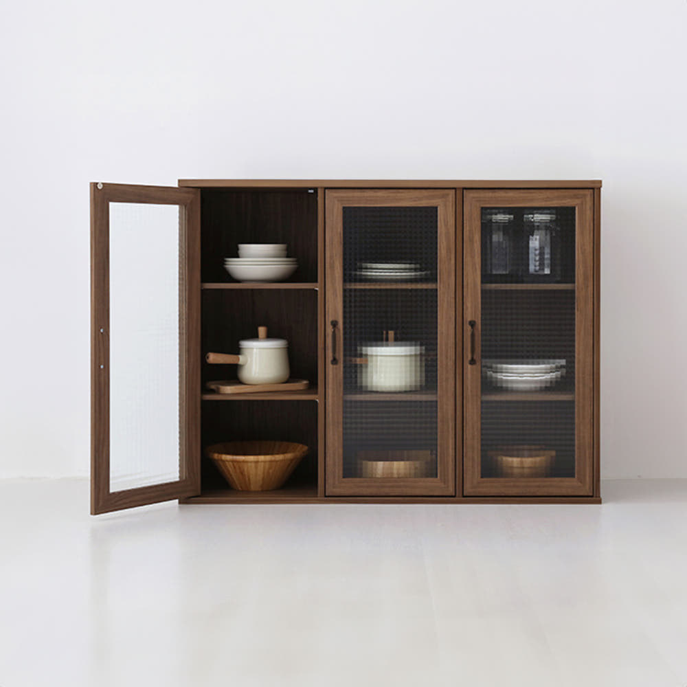 미란스 가로 3문 수납장 NFM92120G 미들브라운 700x300x1200mm, 3단, 미들브라운 7254.7304 - 상세 이미지 4